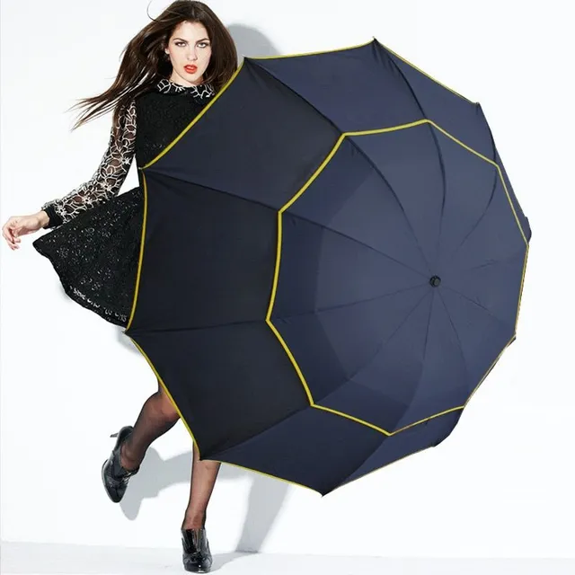 Large folding wind-resistant umbrella Blue