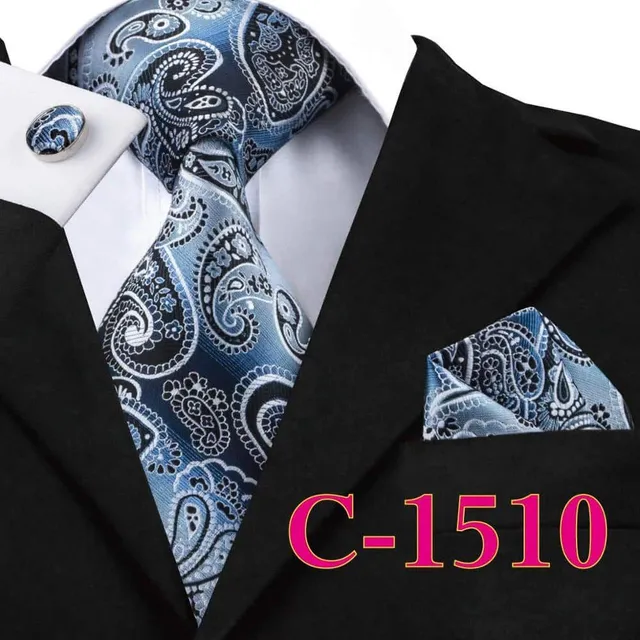 Men's luxury set with pattern | Tie, Handkerchief, Cufflinks