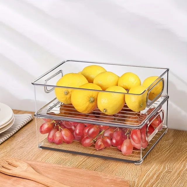 2/4/6Ks Transparent Refrigerator Storage Box, Portable Storage Container