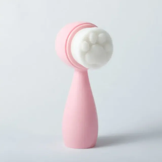 Cute silicone face brush in the shape of cat paws for gentle and gentle cleaning