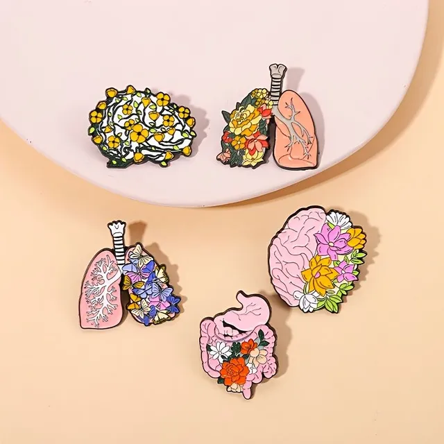 Flower organs anime enameled clips - brooch on the lapel, badges, cartoon plant jewelry - gift