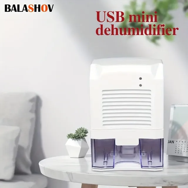 1ks Prenosný mini odvlhčovač vzduchu s USB, 17oz - pro domácnost, karavan, koupelnu, ložnici, skříň, auto - tichý