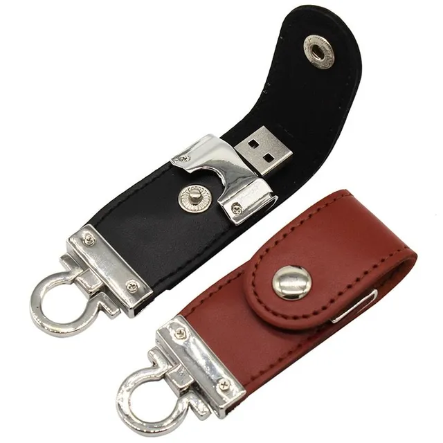 USB flash drive in leather case