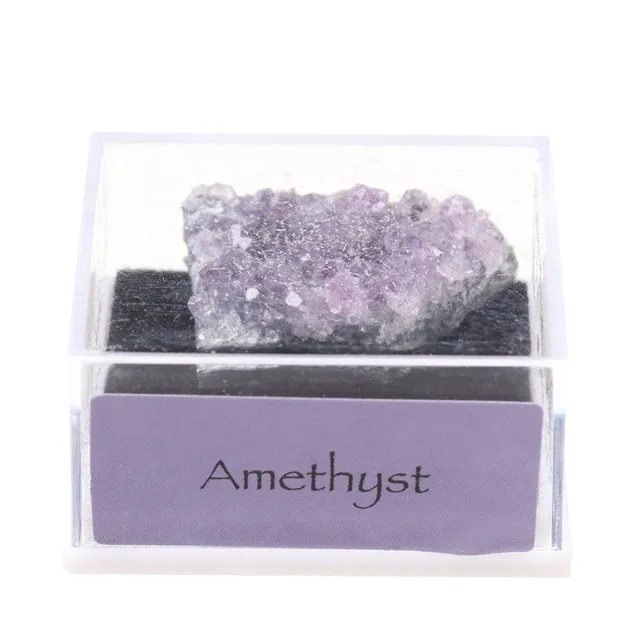 Box with raw minerals