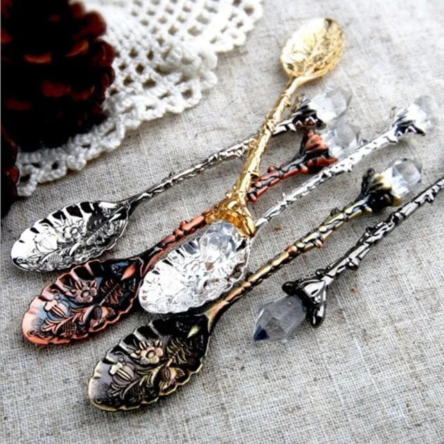 Decorative teaspoon with flowers