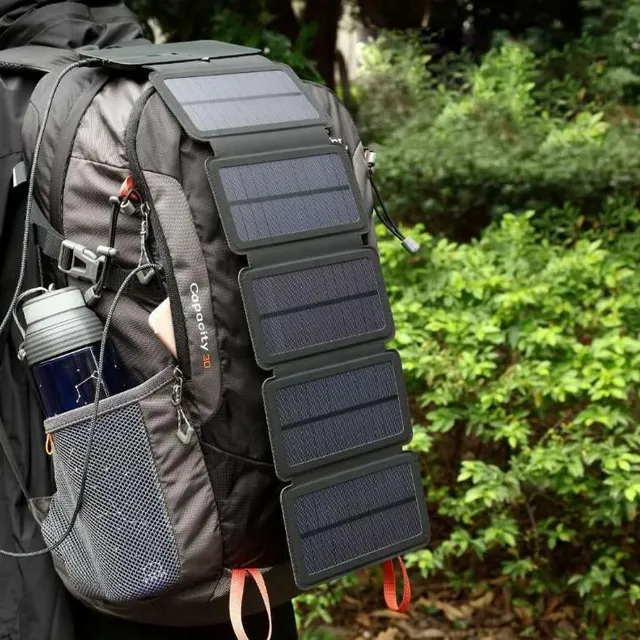 Baterie solară portabilă cu 5 panouri solare pliabile, mai rapid decât crezi