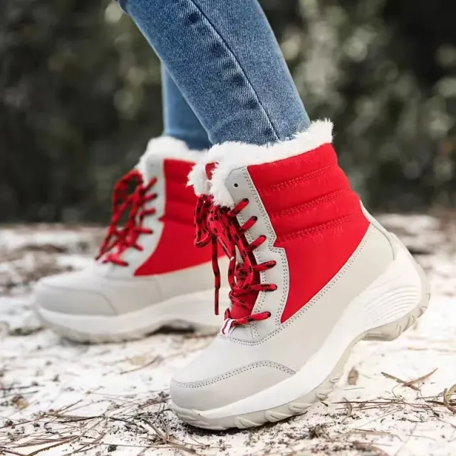 Nowoczesne wodoodporne buty trekkingowe dla kobiet - ze sztucznym fut