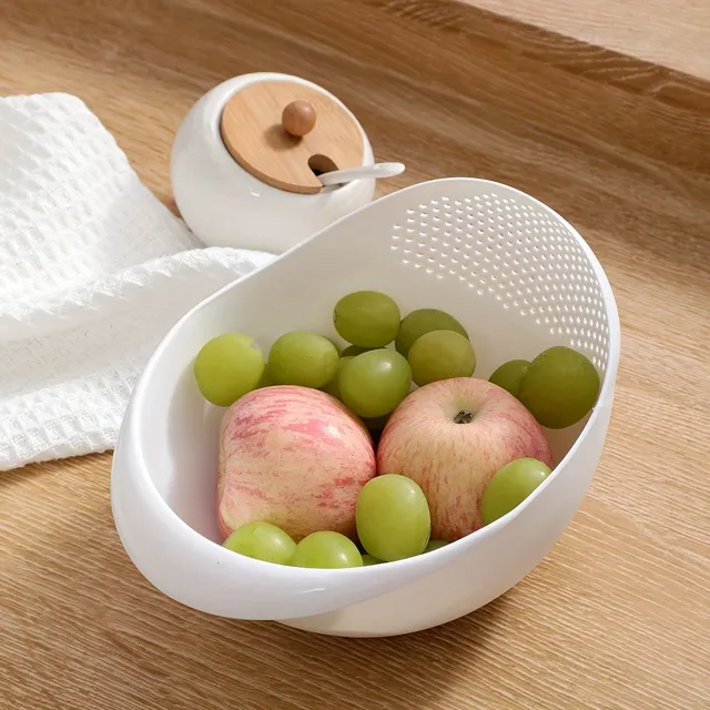 Rice rinsing basket with colander