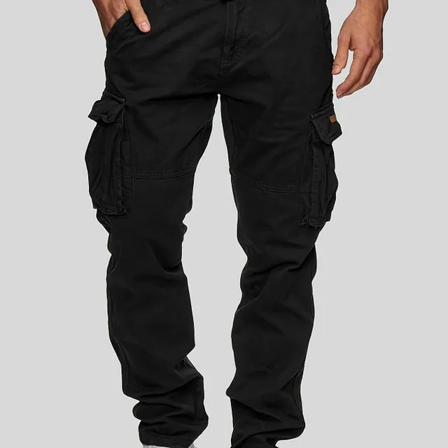 Men's cargo pants made of solid cotton with multiple pockets for every wear, to work and outdoors