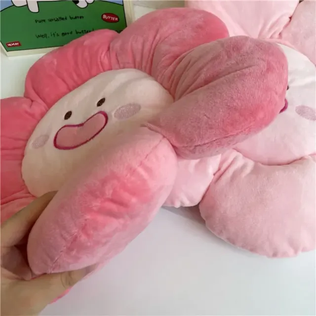 Pink cute pillow shaped bouquet with face - more variants of design, stuffed material