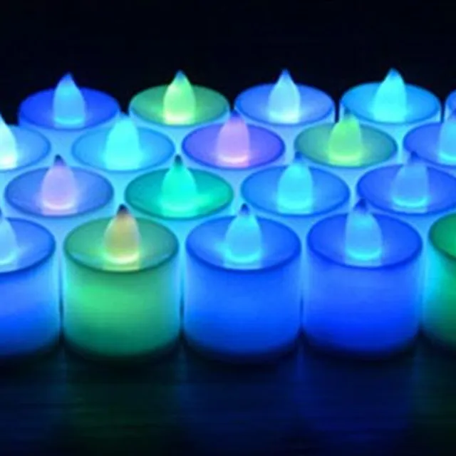 LED coloured candles - 6 colours