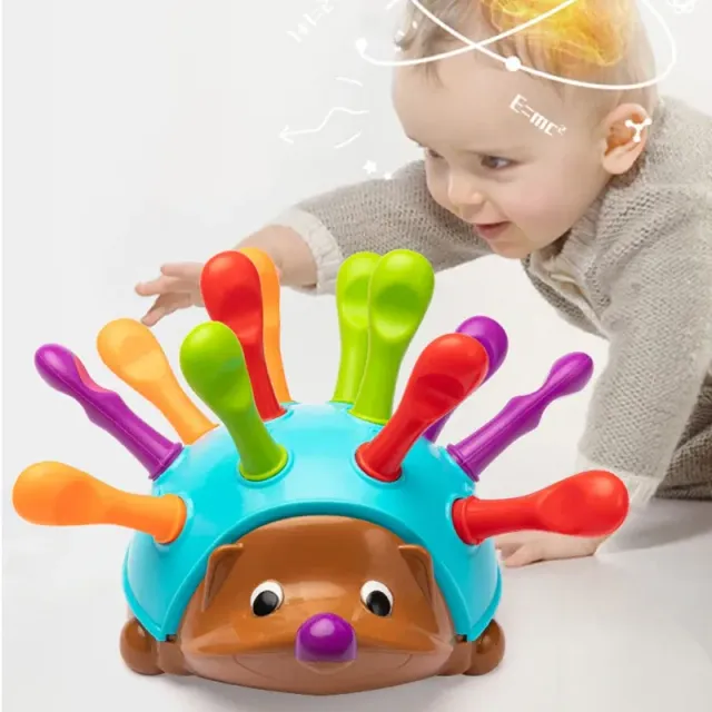 Children's educational toy in the shape of a hedgehog for the development of fine motor skills