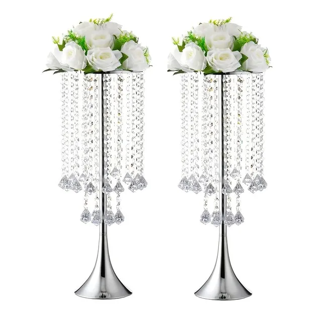 2 pièces Vases de Mariage en Cristal - Longs et Luxueux