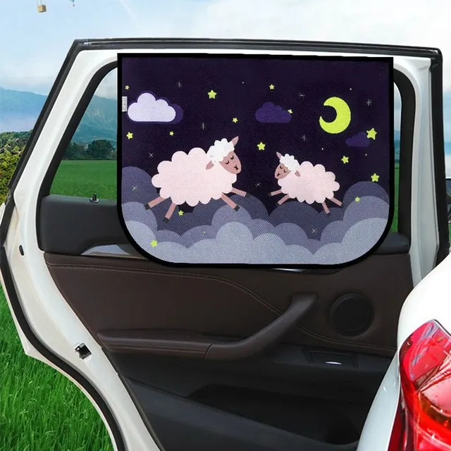 Beautiful sun visor for a car with children's motifs