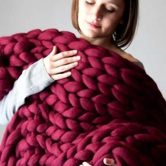 Thick knitted blanket