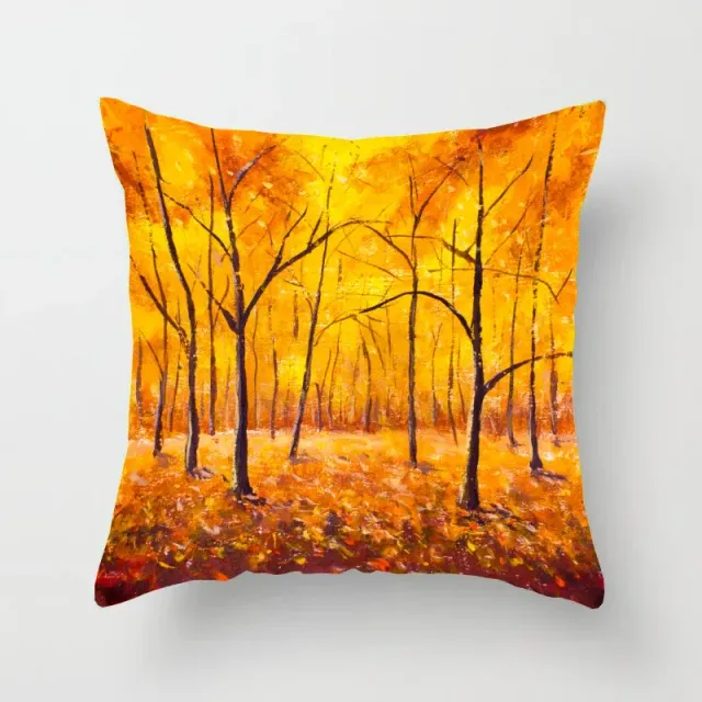 Pillow coating with motive of red maple leaf for decoration of office and home car