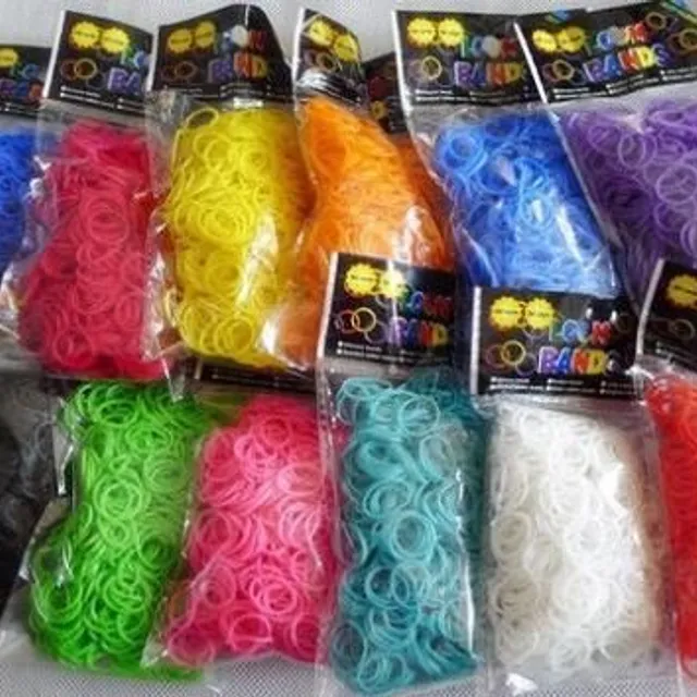 Colourful set of elastics for knitting bracelets 600 pcs