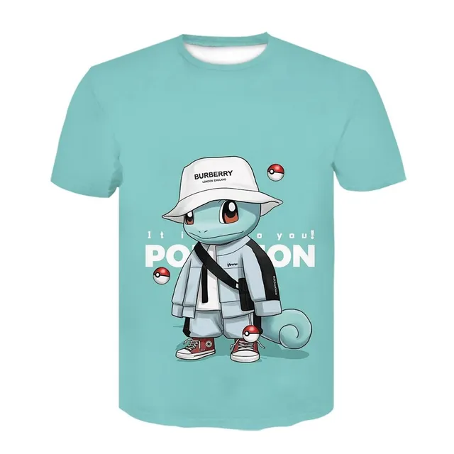 Tricou stilat unisex cu print 3D al unor Pokemoni minunați