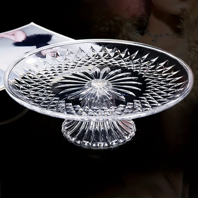 Elegant fruit bowl with acrylic petals and stand - Ideal for snacks, dried fruit and sweets