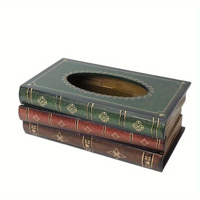 1pc Cartons Na Ubrousky In Shape Books, lid Cartons Na Ubrousky, Tray Na Ubrousky, Holder Na Utrousky In Retro Design, Box For Storing Upholstery Do Bathroom Living Room Bedroom, Apartment Decoration, Accessories to the bathroom