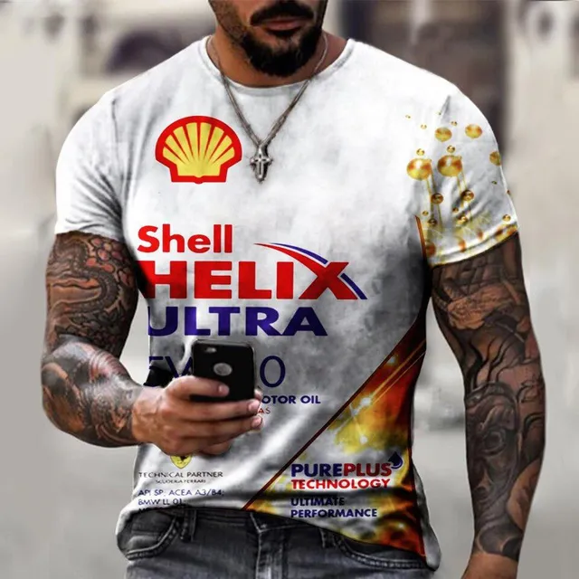 Men's short sleeve T-shirt with print - Racing