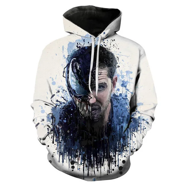 Men's stylish sweatshirt with hero print and kangaroo