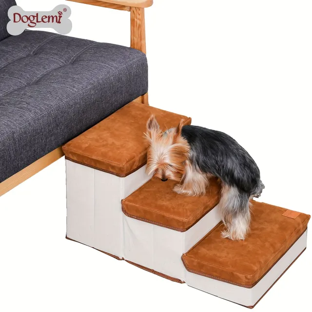 3-stage steps for small dogs: Safe and comfortable access with storage space