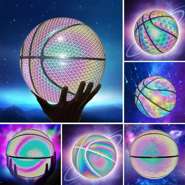 Reflective durable basketball for kids at night games