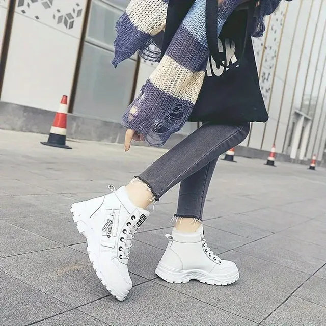 Women's Ankle Winter Warm Plush Lace-up Outdoor Boots