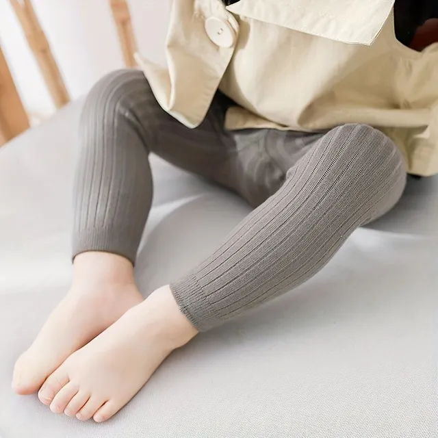 Collants pour filles avec ruban et tricot solide