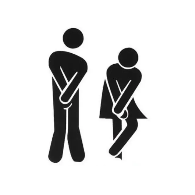 Funny set of stickers for toilet doors - division of women's and men's toilets, black color