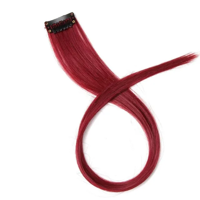 Strand of synthetic hair on clip - various colours