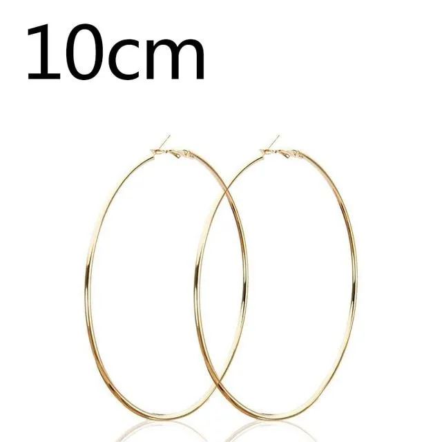 Large hoop earrings - multiple sizes, gold, silver