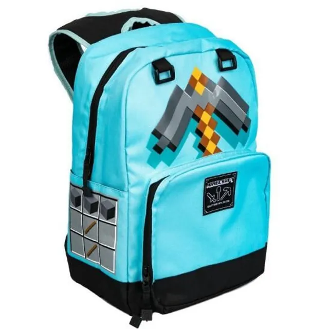Stylish school backpack with Minecraft theme