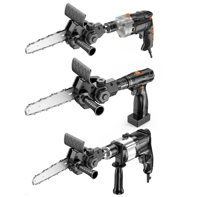 Electric chain saw of an electric drill