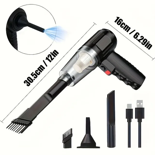 Powerful manual vacuum cleaner 2 in 1 - ideal for both car and home