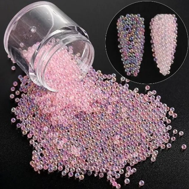 Designové ozdoby na luxusní dekorované nehty s mini perličkami - více barevných variant