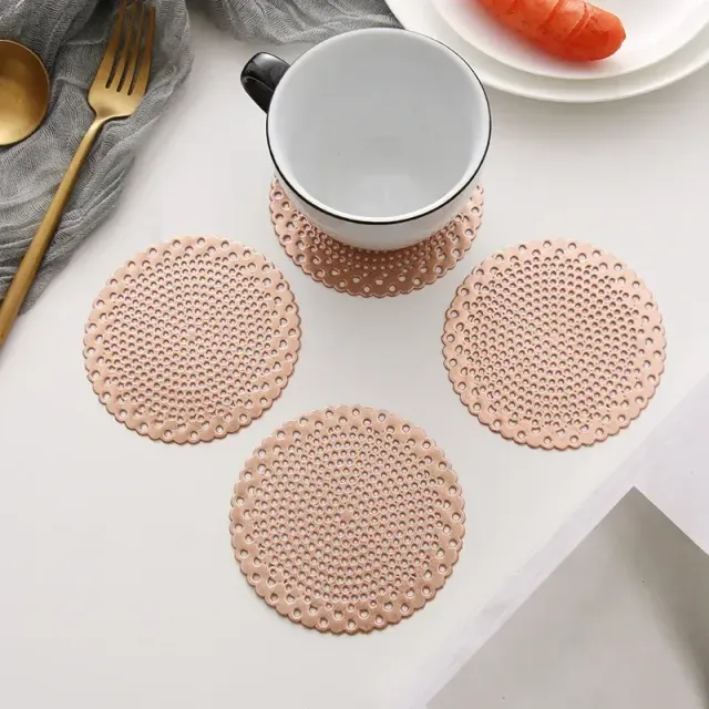 1 piece of PVC beverage coaster with anti-slip coating on the dining table