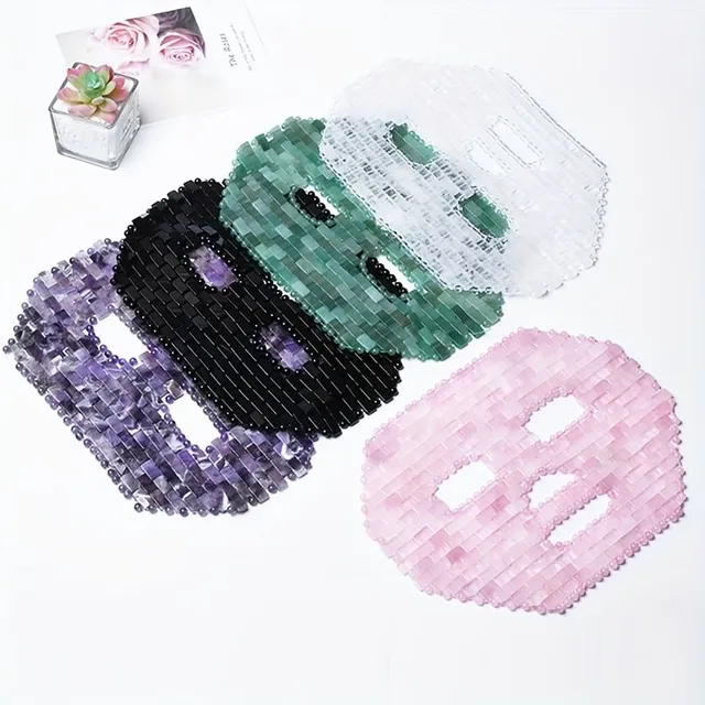 1ks Natural Jade Crystal Sleep Mask Cold Therapy Jade Eye Mask - Vyhlazování vrásek Rose Quartz Jade Maskas - Crystal Stone Masážní přístroj na obličej, Ideální volba pro dárky