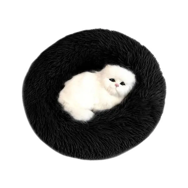 Fluffy bed for dogs and cats black 40cm-2kg-sleep