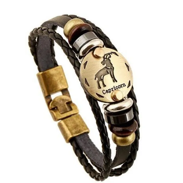 Men's leather bracelet sign kozoroh