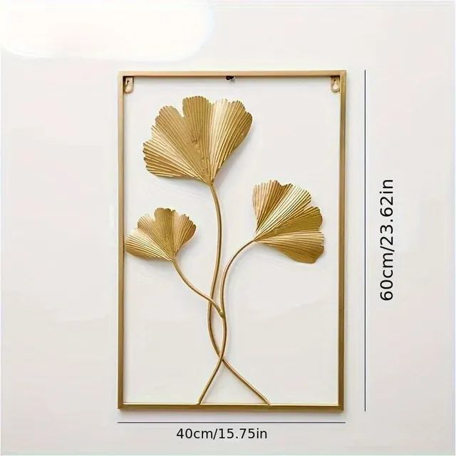 Cortină elegantă cu motiv de frunză de ginkgo