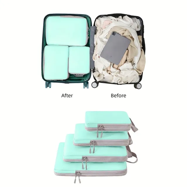 4pc Compression Luggage Organizers, Lightweight and warehouse bags Dacron for clothing, linen and shoes