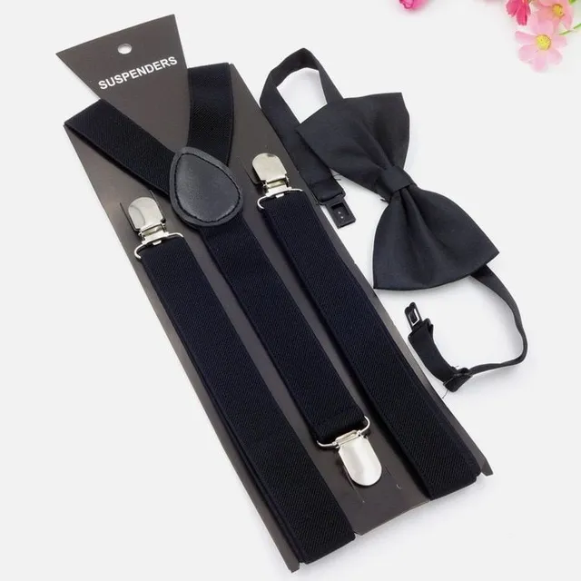 Suspenders and bow tie UNISEX black