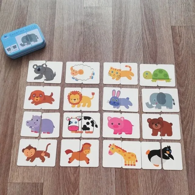 Children's animal cards with box