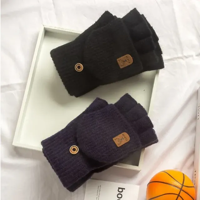 Winter knitted gloves with no fingers with touch screen function for men and women