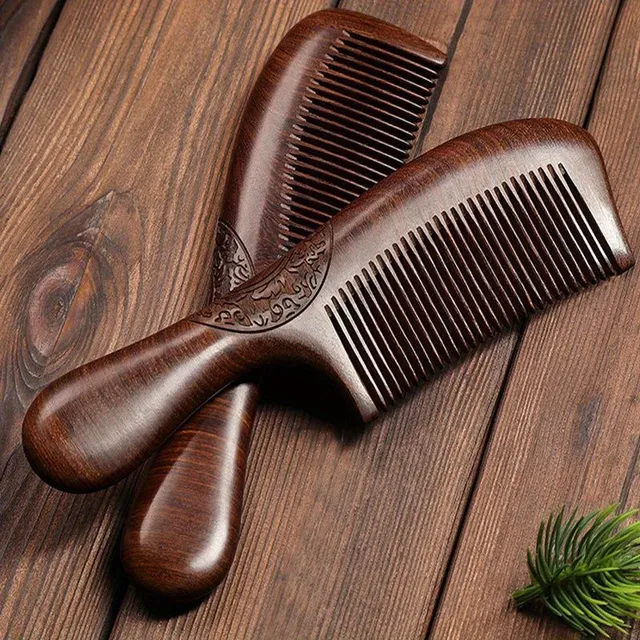 Durable wooden double-sided ridge of sandalwood for combing and styling hair