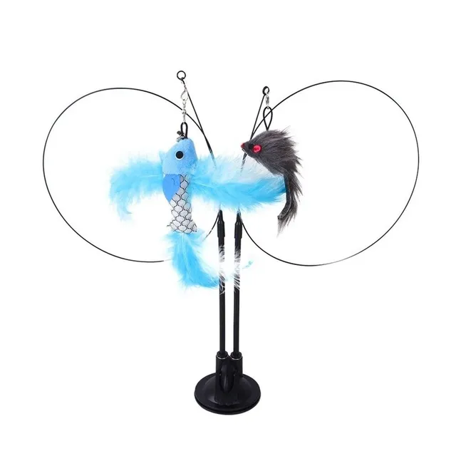 Interactive toy for cats with feathers