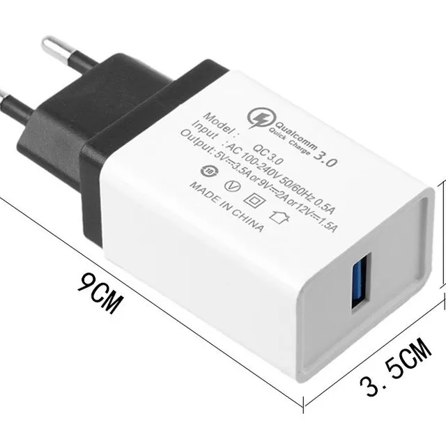 Adaptér USB s rýchlym nabíjaním - 3 farby