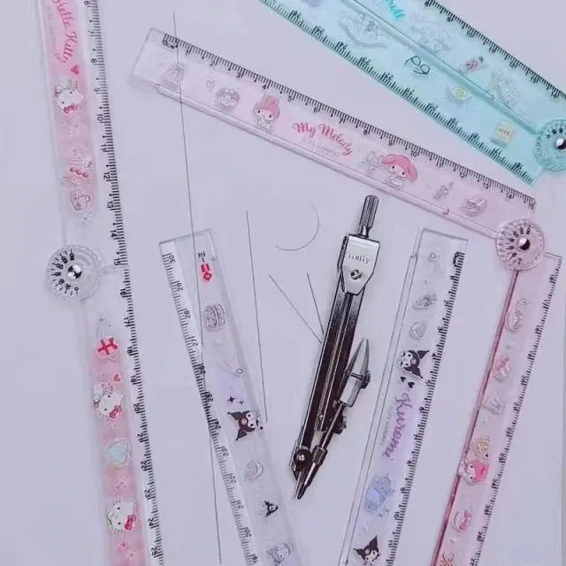 Folding multifunction ruler 30 cm with cute motifs for children and students